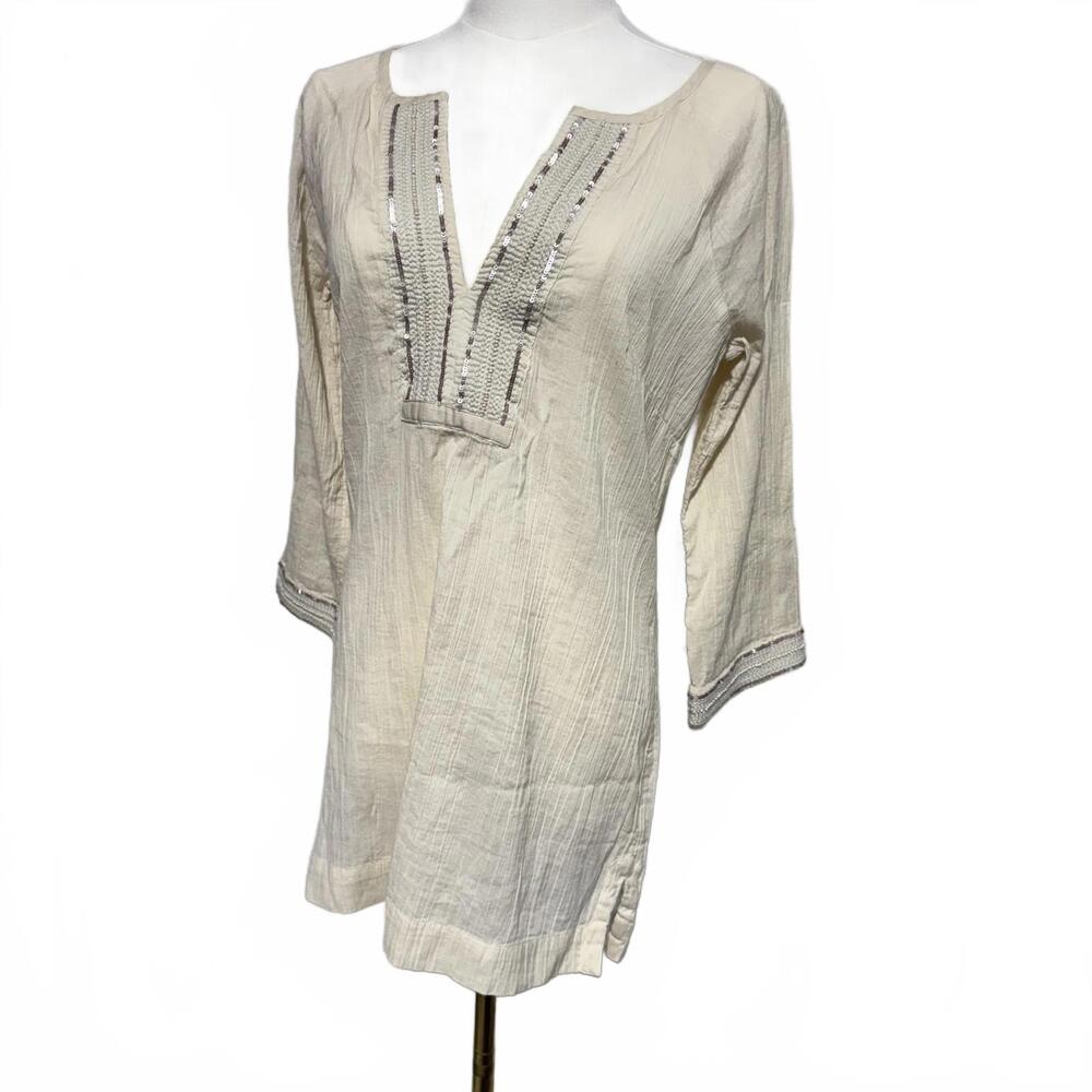 Athleta Lightweight Beaded Beach Coverup Tunic Dress, XXS